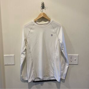 Coolibar Long Sleeve Shirt mens small upf 50 white sun protection crewneck